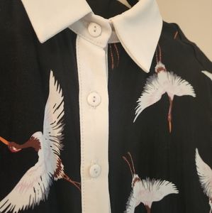 Bird Black & white Shirt - Cokluch - Size S